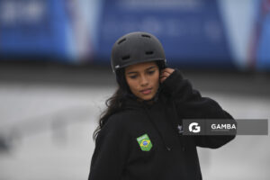 Jhulia Rayssa Mendes Leal, de Brasil., en Skate modalidad Street. Juegos Panamericanos Santiago 2023. Explanada de los Deportes Urbanos .