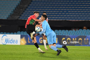 Saidt Mustafá, golero de Nacional Potosí. Copa Conmebol Sudamericana. Estadio Centenario.