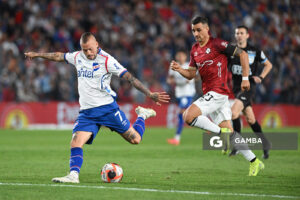 Nicolás López, de Nacional. Torneo Apertura – Liga AUF uruguaya 2025. Estadio Gran Parque Central.