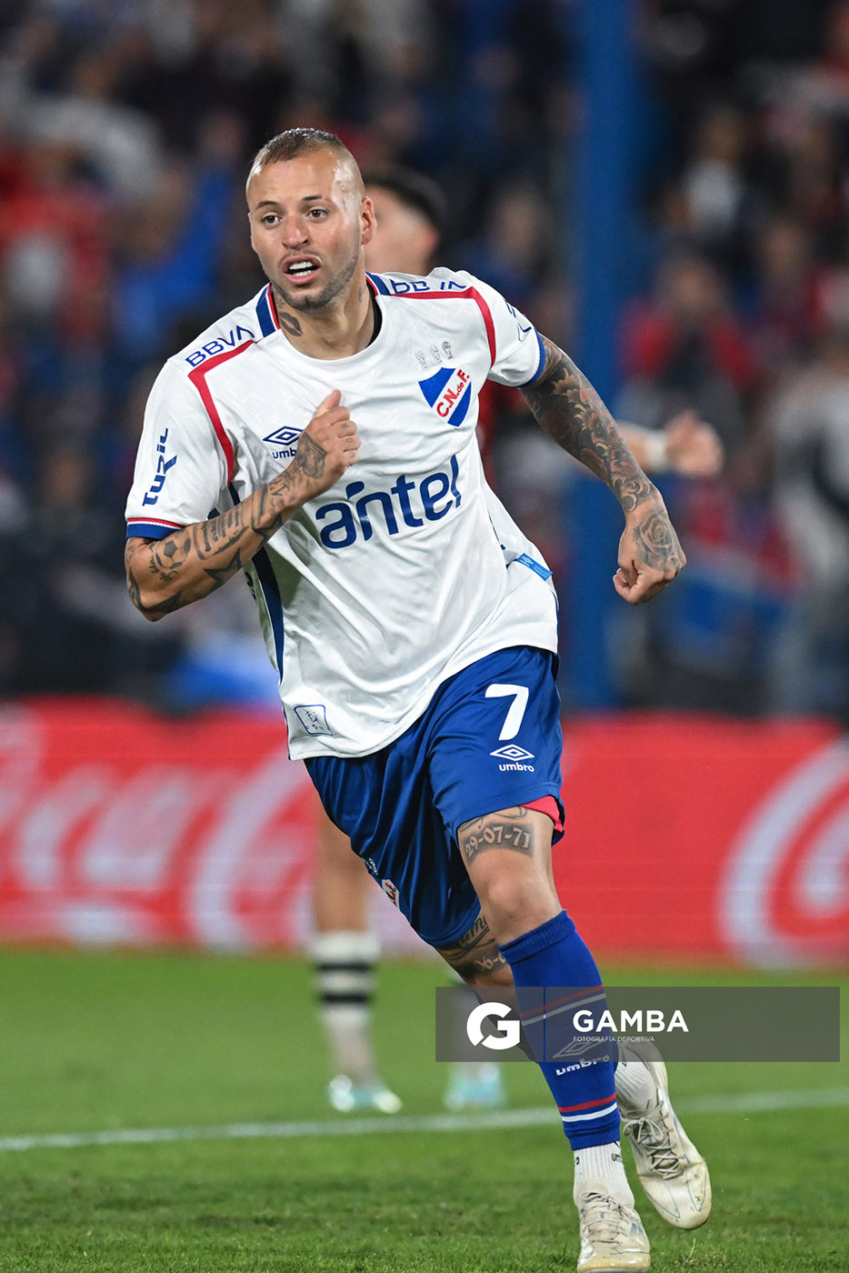 Nicolás López, de Nacional. Torneo Apertura – Liga AUF uruguaya 2025. Estadio Gran Parque Central.