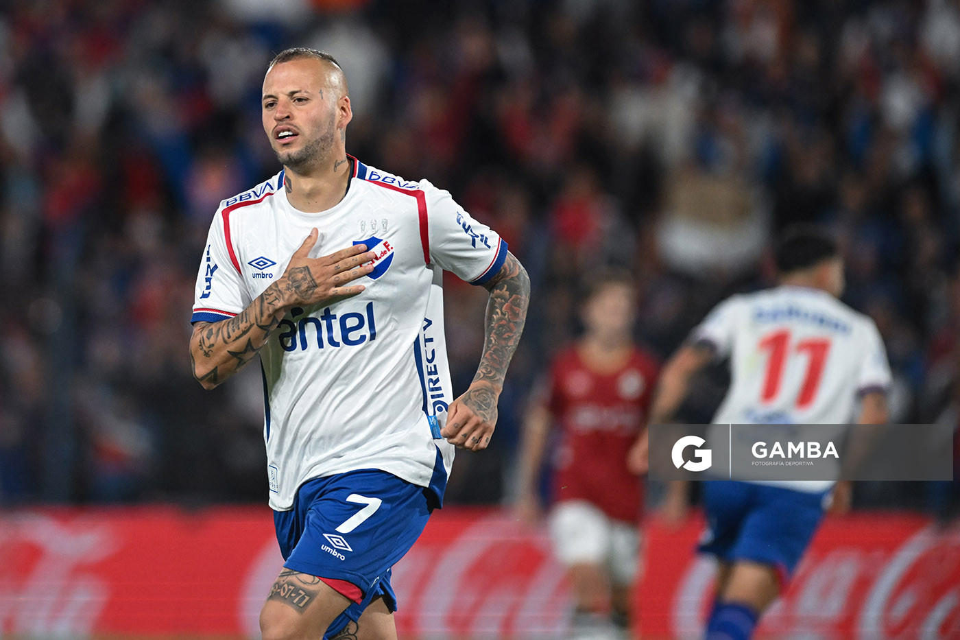 Nicolás López, de Nacional. Torneo Apertura – Liga AUF uruguaya 2025. Estadio Gran Parque Central.