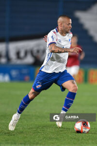 Nicolás López, de Nacional. Torneo Apertura – Liga AUF uruguaya 2025. Estadio Gran Parque Central.