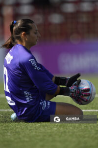 Florencia Porley, golera, de Liverpool. Campeonato Uruguayo de Fútbol Femenino. Complejo Rentistas.