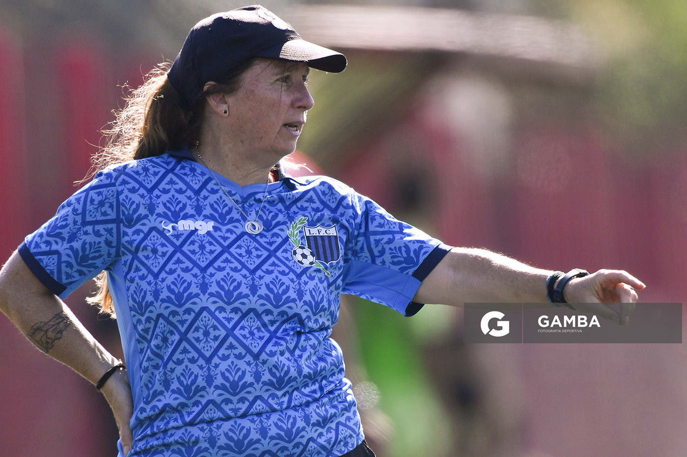 Graciela Rebollo, directora técnica de Liverpool. Campeonato Uruguayo de Fútbol Femenino. Complejo Rentistas.
