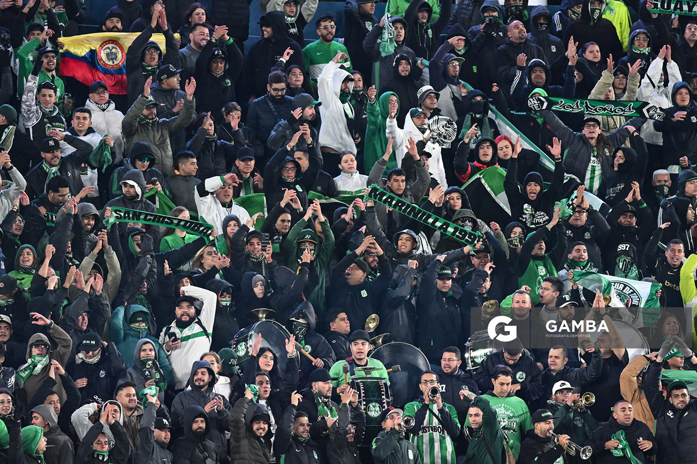 Hinchas de Atlético Nacional. Copa Conmebol Libertadores. Estadio Gran Parque Central.