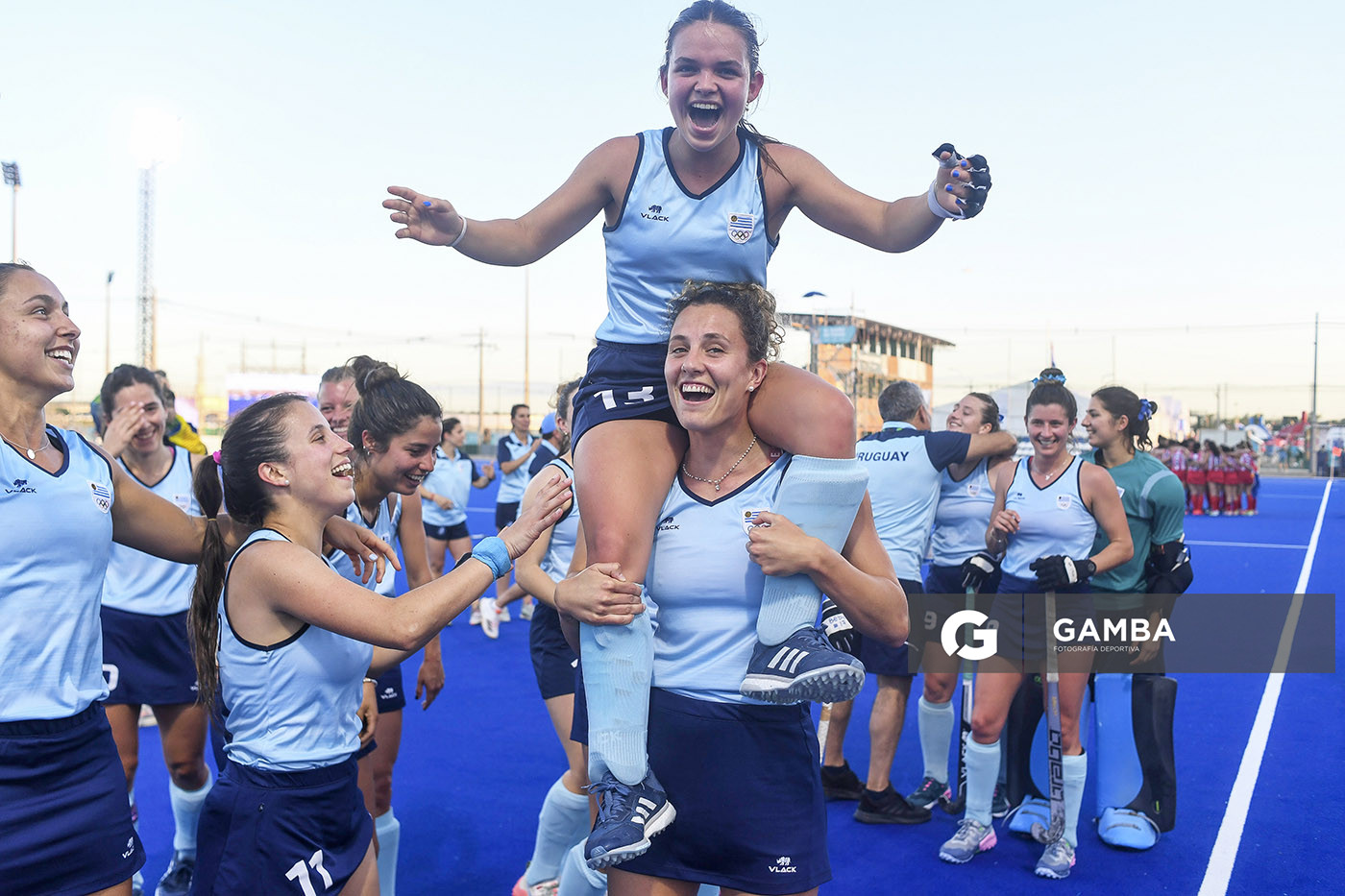 Las jugadoras de la selección uruguaya. Comité Olímpico Paraguayo. XII Juegos Suramericanos Asunción 2022.