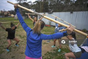 Cancha Celeste. Entrenamiento de la selección uruguaya femenina de Hockey.
