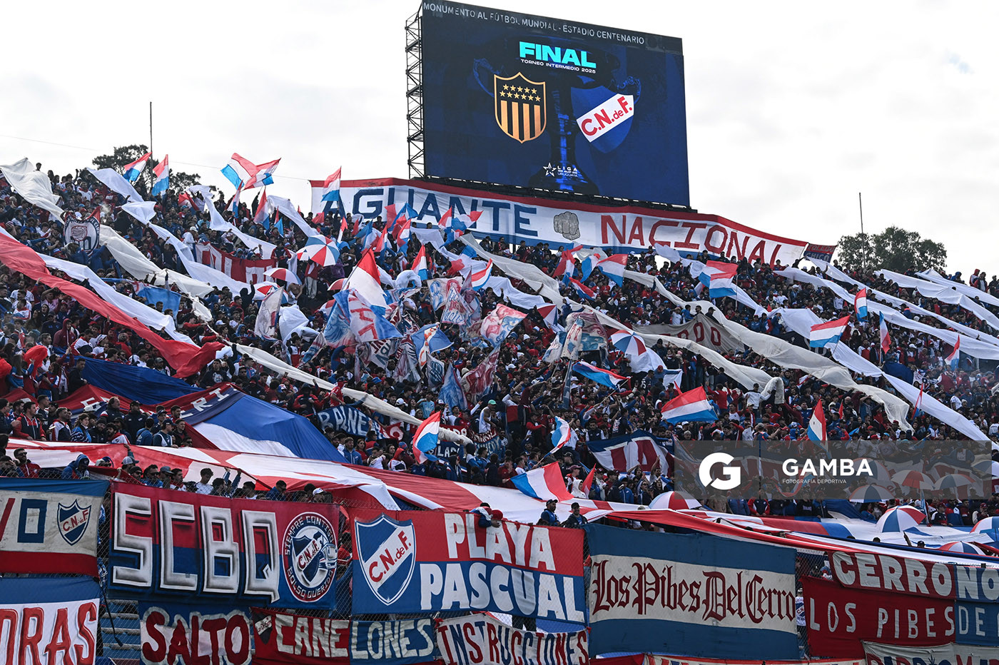 Hinchas de Nacional. Torneo Intermedio. Estadio Centenario.