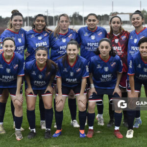 Titulares de Nacional(SJ). Camila Denis, golera. Florencia Méndez, capitana. 23ª Copa Nacional de Fútbol Femenino. Estadio Campeones Olímpicos.