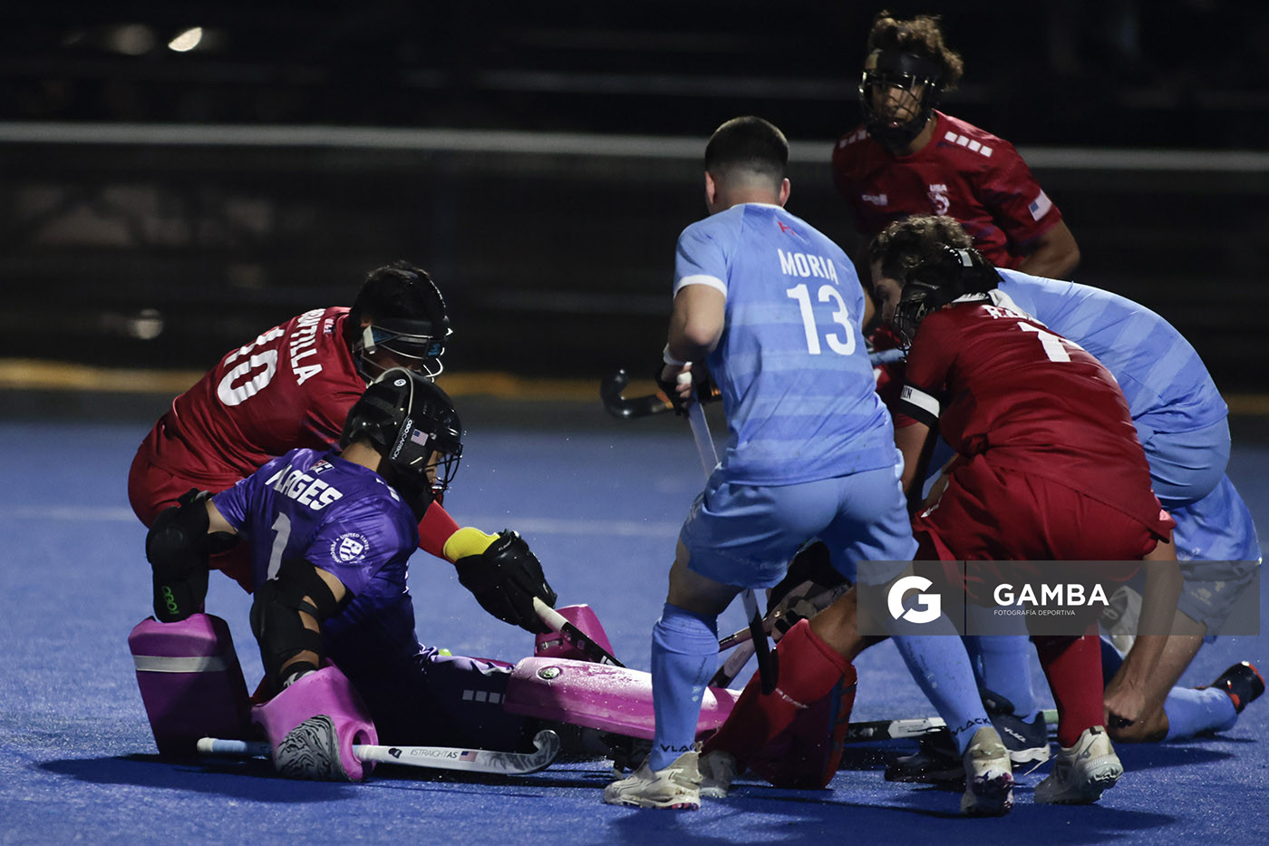 Jonathan Klages, de Estados Unidos. Copa Panamericana de Hockey. Cancha Celeste.