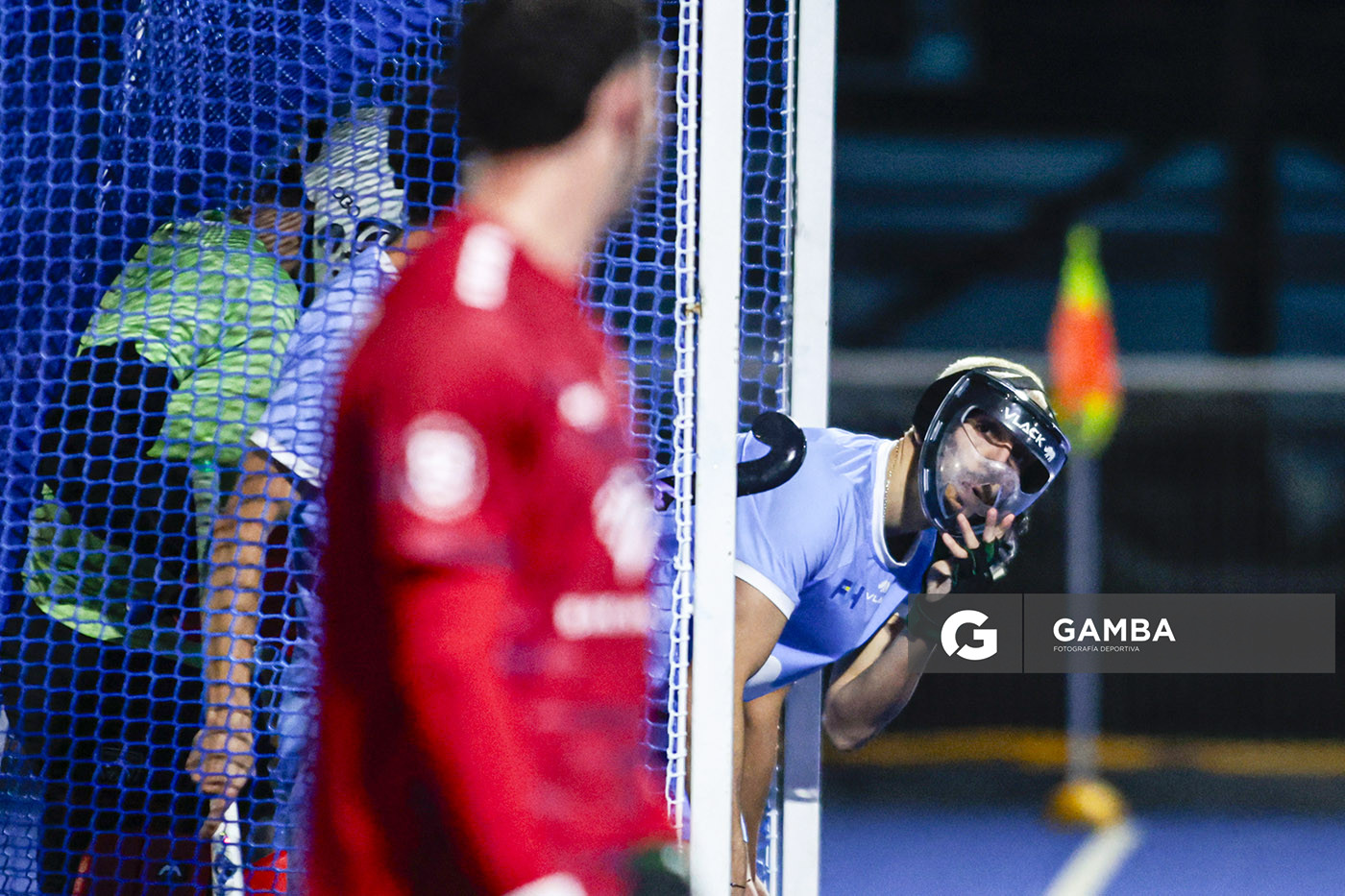 Mateo Pereiro, de Uruguay. Copa Panamericana de Hockey. Cancha Celeste.