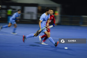 Matias Pereiro, de Uruguay. Copa Panamericana de Hockey. Cancha Celeste.