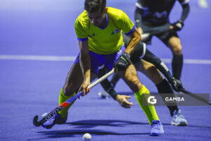 Adam Imer, de Brasil. Copa Panamericana de Hockey. Cancha Celeste.