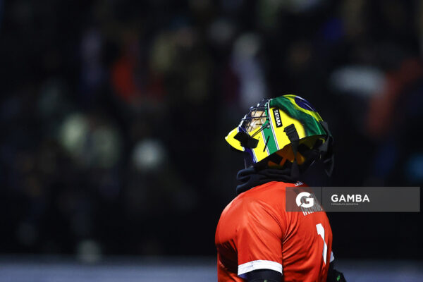 Daniel Tatara, golero de Brasil. Copa Panamericana de Hockey. Cancha Celeste.