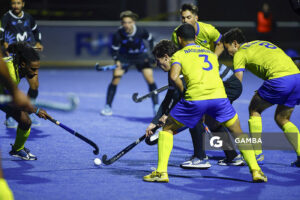 Juan Diego Casal, de Uruguay. Copa Panamericana de Hockey. Cancha Celeste.