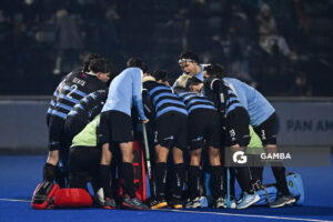 Jugadores de Uruguay. Copa Panamericana de Hockey. Cancha Celeste.