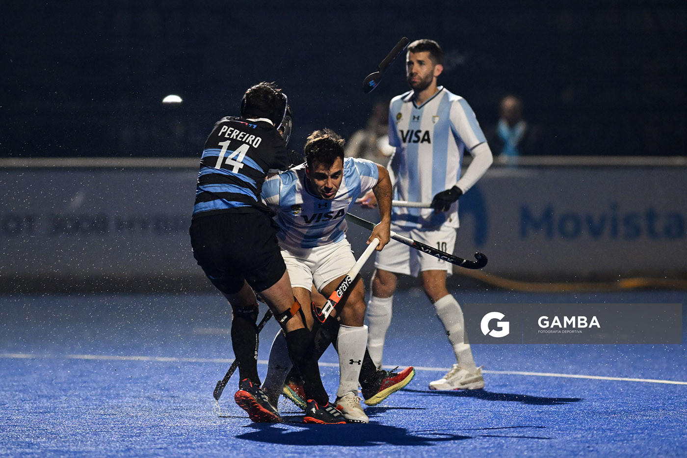Tomas Domene, de Argentina. Copa Panamericana de Hockey. Cancha Celeste.