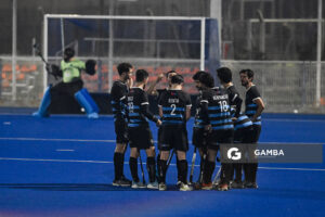Jugadores de Uruguay. Copa Panamericana de Hockey. Cancha Celeste.