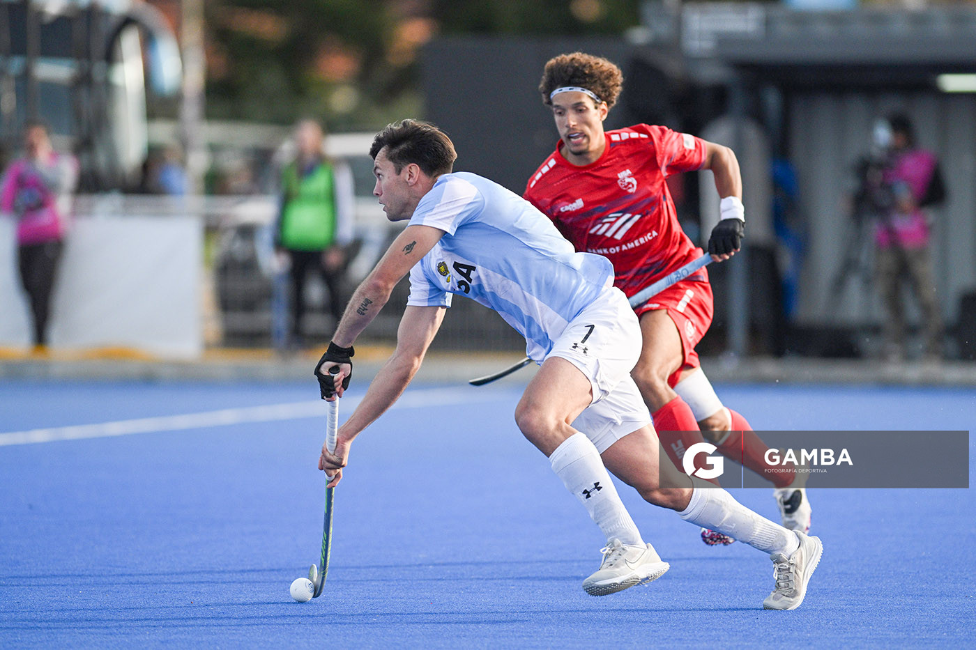 Nicolás Keenan, de Argentina. Copa Panamericana de Hockey. Cancha Celeste.