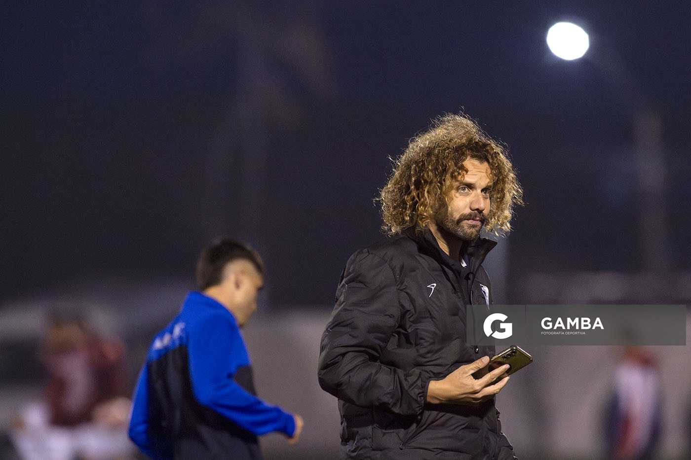 Bruno Terra, gerente deportivo de Huracán. Copa AUF Uruguay. Estadio Juan Antonio Lavalleja.