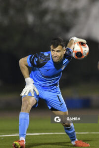Aaron Soria, golero de Huracán. Copa AUF Uruguay. Estadio Juan Antonio Lavalleja.