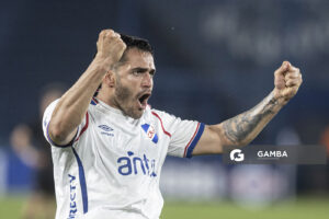 Maximiliano Gómez, de Nacional, Torneo Clausura. Estadio Gran Parque Central.