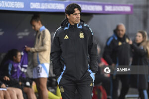 Germán Portanova, director técnico de Argentina, Conmebol Liga de Naciones Femenina . Estadio Centenario.