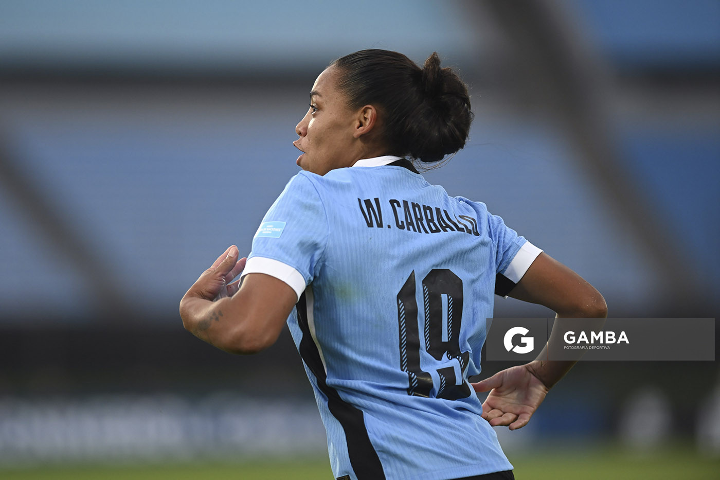 Wendy Carballo, de Uruguay, Conmebol Liga de Naciones Femenina . Estadio Centenario.