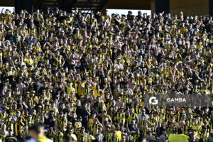 Hinchas de Peñarol. Liga AUF Uruguaya. Estadio Campeón del Siglo.