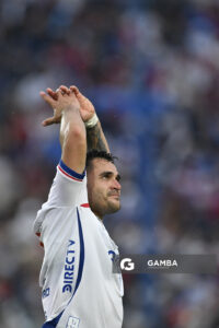 Maximiliano Gómez, de Nacional, Liga AUF Uruguaya. Estadio Gran Parque Central.