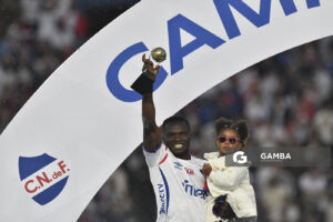 Christian Ébere, de Nacional, Liga AUF Uruguaya. Estadio Gran Parque Central.