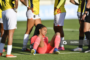 Liceth Suárez, golera Conmebol Liga de Naciones Femenina . Estadio Parque Alfredo Viera.