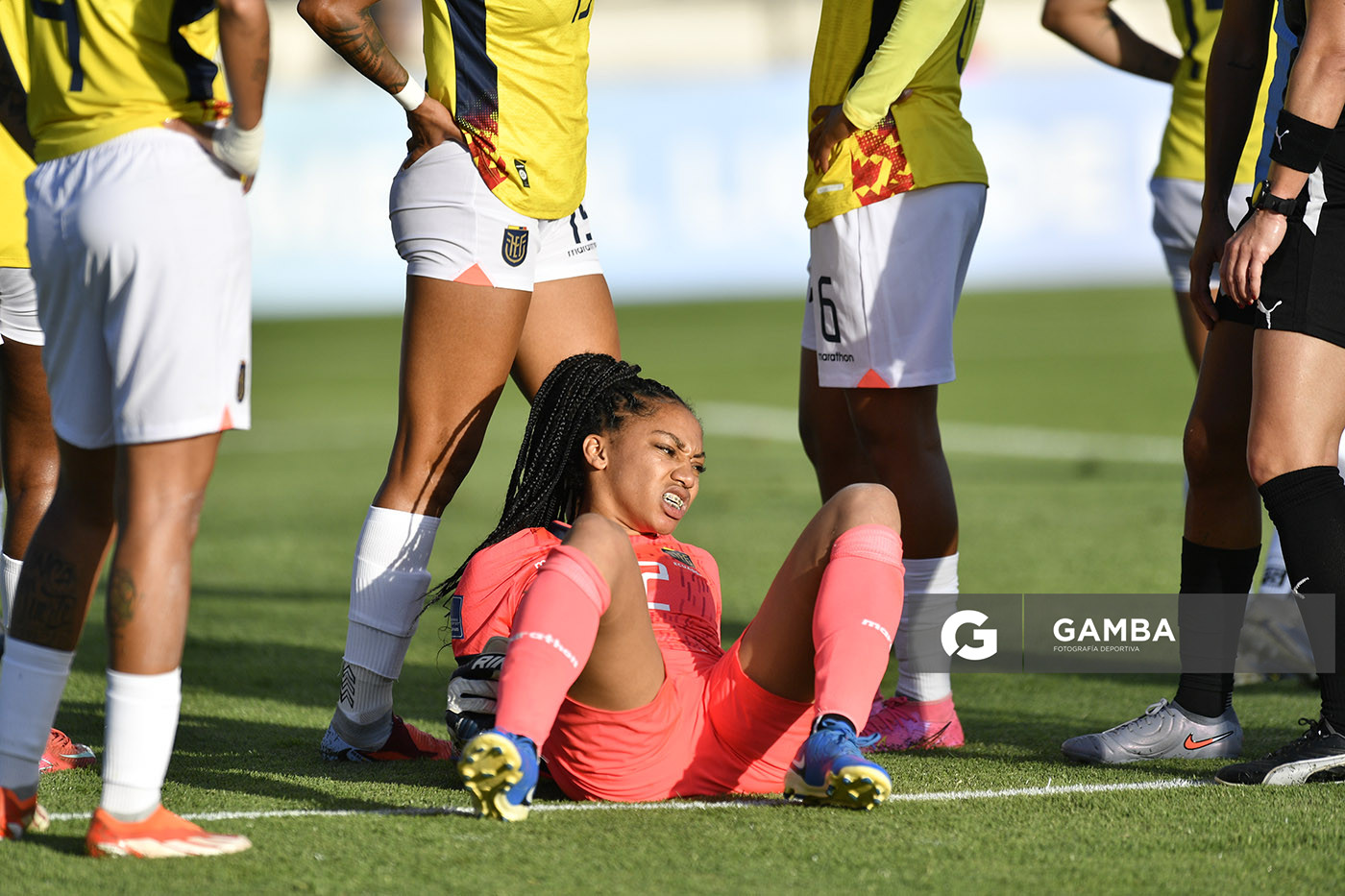 Liceth Suárez, golera Conmebol Liga de Naciones Femenina . Estadio Parque Alfredo Viera.