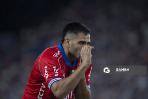 Maximiliano Gómez, de Nacional, Liga AUF Uruguaya 2026 «Juan Carlos De Lima». Estadio Gran Parque Central.