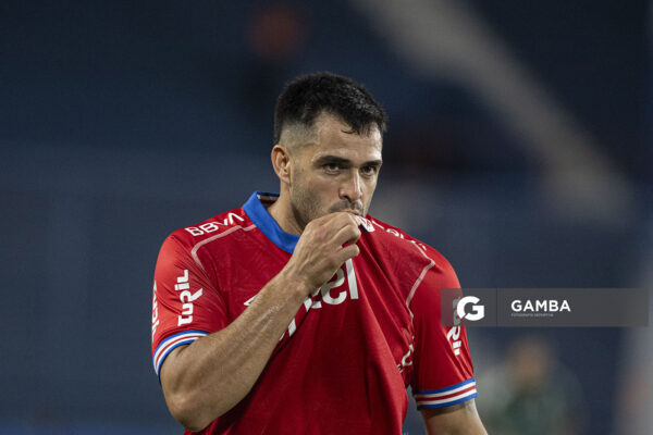 Maximiliano Gómez, de Nacional, Liga AUF Uruguaya 2026 «Juan Carlos De Lima». Estadio Gran Parque Central.