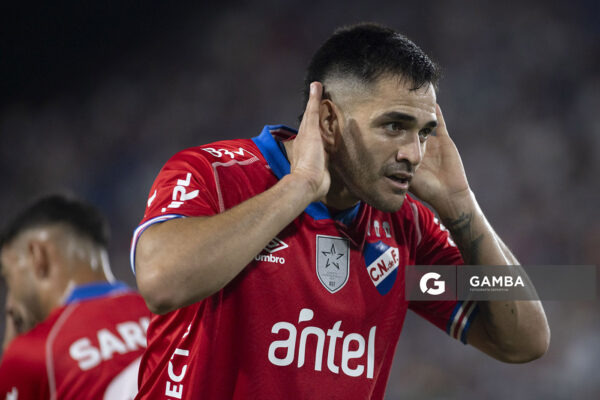 Maximiliano Gómez, de Nacional, Liga AUF Uruguaya 2026 «Juan Carlos De Lima». Estadio Gran Parque Central.