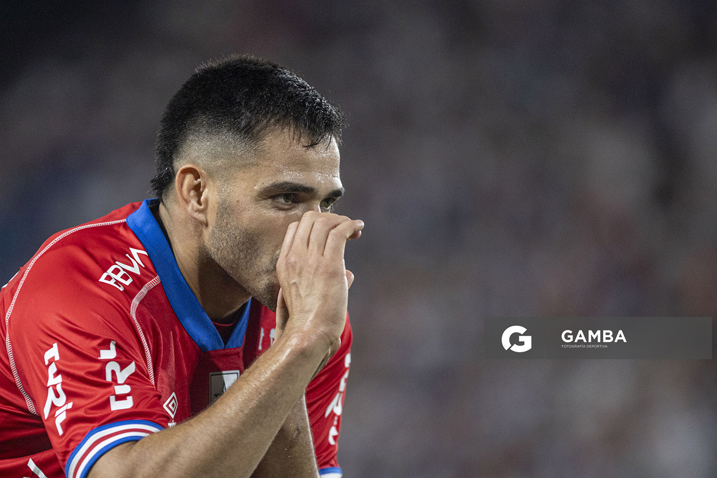 Maximiliano Gómez, de Nacional, Liga AUF Uruguaya 2026 «Juan Carlos De Lima». Estadio Gran Parque Central.