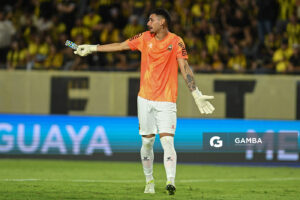 Diego Segovia, golero de Deportivo Maldonado, Liga AUF Uruguaya 2026 «Juan Carlos De Lima». Estadio Campeón del Siglo.