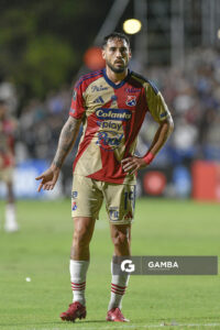 Francisco Fydriszewski, de Independiente Medellín, Copa Conmebol Libertadores. Estadio Parque Alfredo V. Viera.