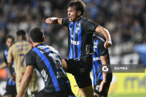 Santiago Strasorier, de Liverpool, Copa Conmebol Libertadores. Estadio Parque Alfredo V. Viera.