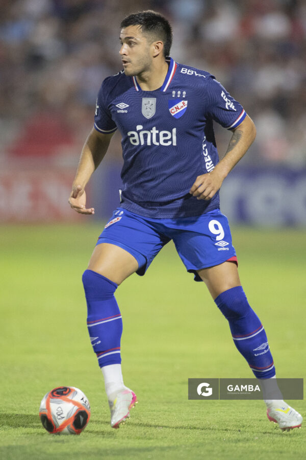 Maximiliano Gómez, de Nacional, Liga AUF Uruguaya 2026 «Juan Carlos De Lima». Estadio Silvestre O. Landoni.