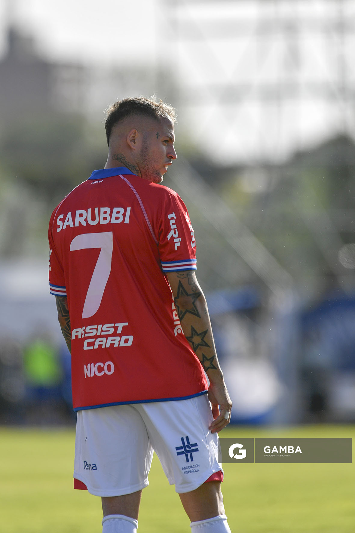 Nicolás López, de Nacional, Liga AUF Uruguaya 2026. Estadio Parque Artigas.