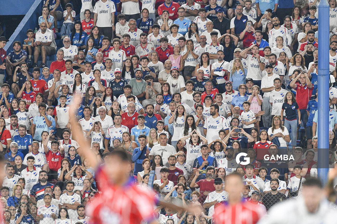 Hinchas de Nacional. Liga AUF Uruguaya. Estadio Gran Parque Central.