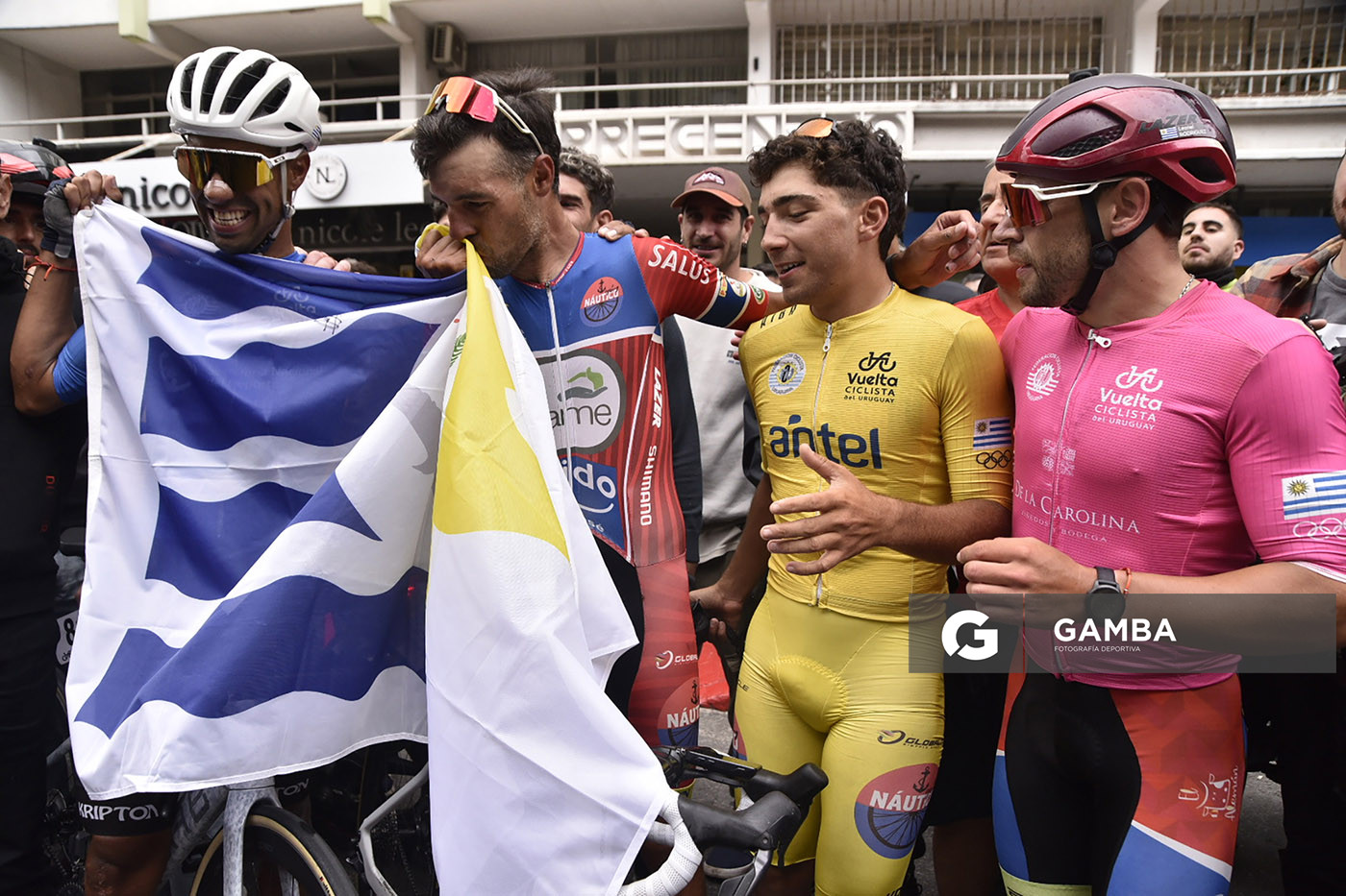 Ignacio Maldonado, Anderson Maldonado, Pablo Bonilla y Leonel Rodríguez. 81ª Vuelta Ciclista del Uruguay.
