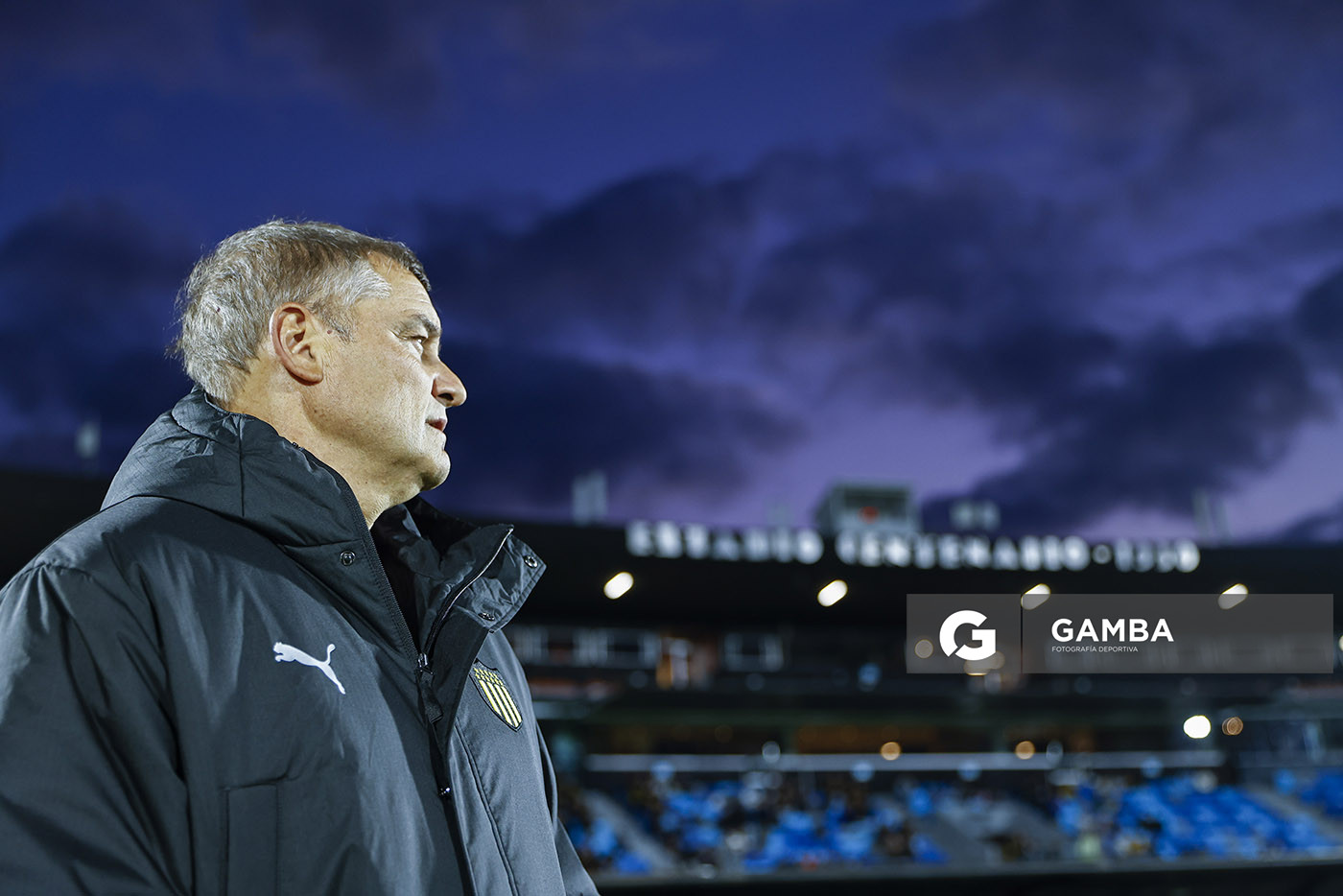 Diego Aguirre, director técnico de Peñarol, Liga AUF Uruguaya. Estadio Centenario.