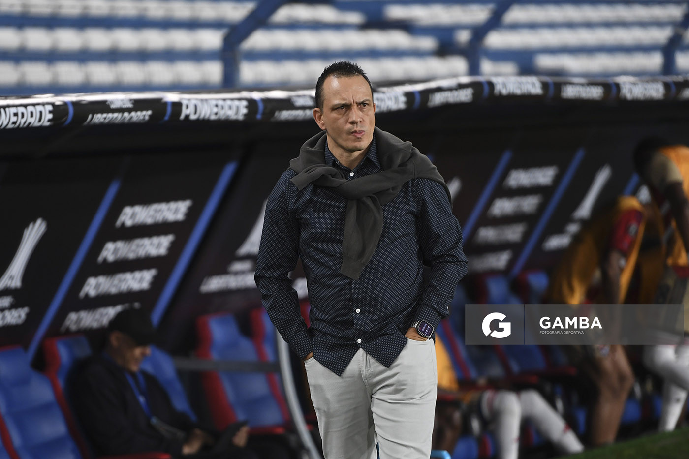 Alejandro Restrepo, director técnico de Independiente Medellín, Copa Conmebol Libertadores. Estadio Gran Parque Central.