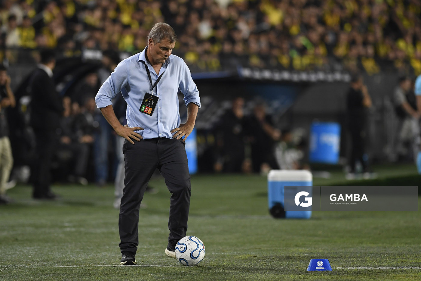 Diego Aguirre, director técnico de Peñarol, Copa Conmebol Libertadores. Estadio Campeón del Siglo.