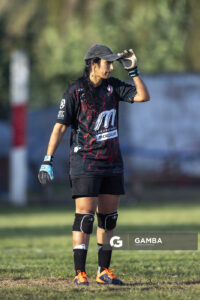Jeniffer Corbo, golera de Barrio Olímpico, Campeonato Minuano Femenino. Estadio Parque Walter Montero.