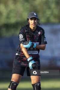 Jeniffer Corbo, golera de Barrio Olímpico, Campeonato Minuano Femenino. Estadio Parque Walter Montero.