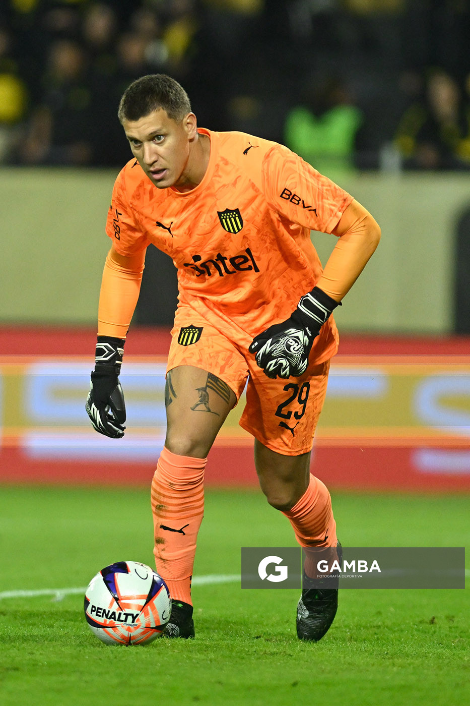 Washington Aguerre, golero de Peñarol, Liga AUF Uruguaya. Estadio Campeón del Siglo.